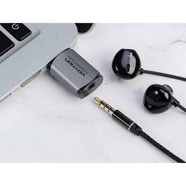 Звукова карта VENTION Audio USB - 1х3.5 мм jack 4pin Metal (CDLH0) Інтерфейс USB