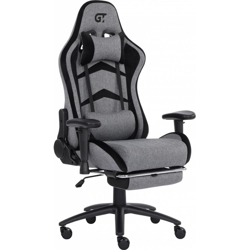 Крісло GT RACER X-2534-F Fabric Gray/Black Suede Матеріал оббивки тканина