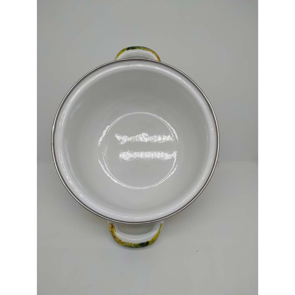 Каструля AURETI Оливки 2.5 л White (AU-702-18) Матеріал каструлі емальована сталь