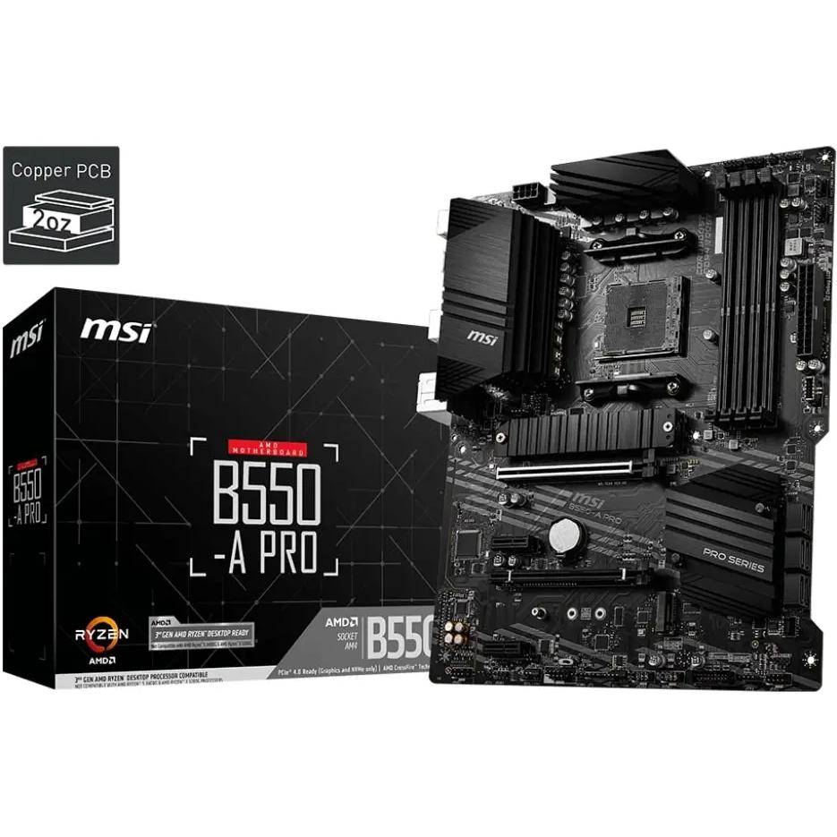 Материнская плата MSI B550-A PRO sAM4 B550 4xDDR4 ATX (911-7C56-050) Частота работы памяти 4400