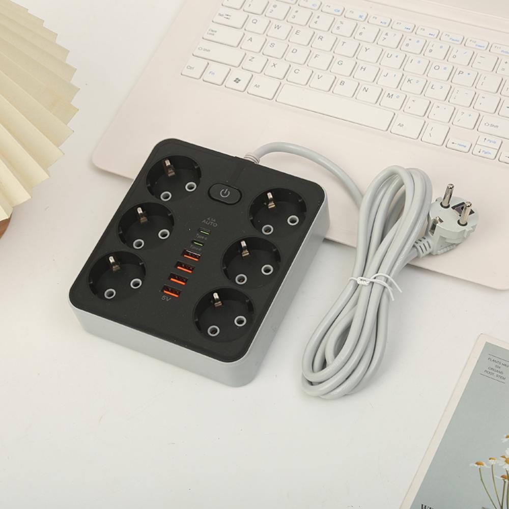 Мережевий фільтр XOKO SP-6-4-2 6 розеток + 6xUSB 2м 10А Black (XK-SP-6-4-2-BK) Тип розеток євророзетка із заземленням (Тип F)