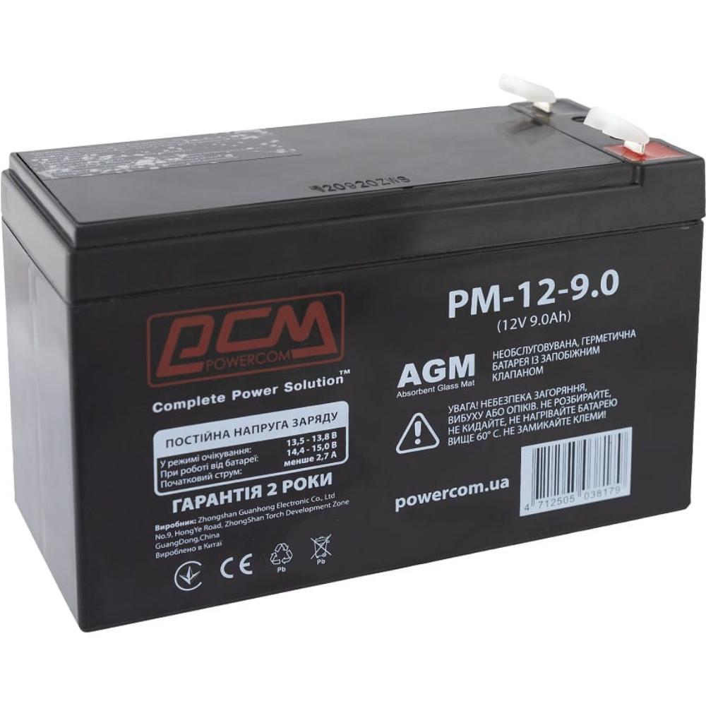 Аккумулятор POWERCOM 12v 9Ah AGM (PM-12-9) Напряжение, В 12