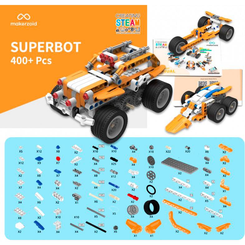 Конструктор Makerzoid Superbot Educational Building Blocks (MKZ-ID-SPB) Тематика будівництво