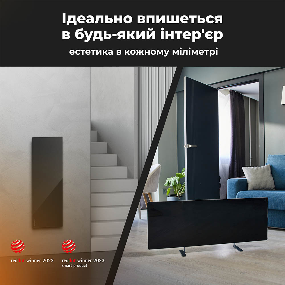 Конвектор AENO Premium Eco Smart GH4S LED Black (AGH0004S) Тип нагрівального елемента закритий