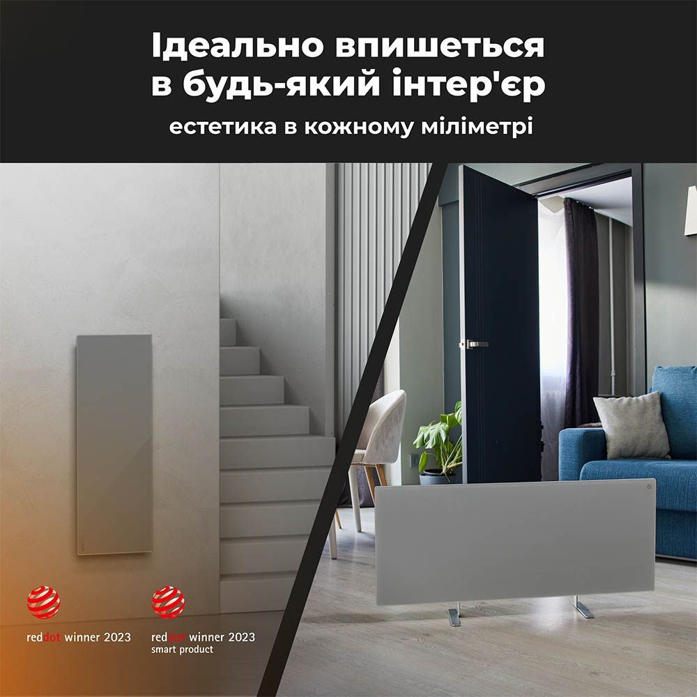 Конвектор AENO Premium Eco Smart GH5S LED Grey (AGH0005S) Тип нагревательного элемента закрытый