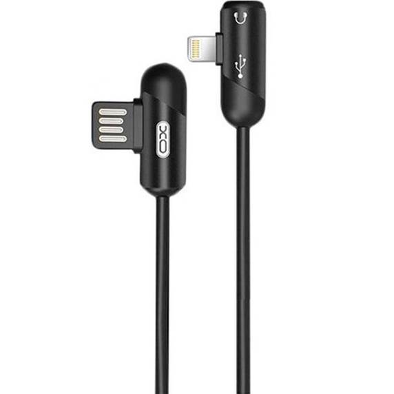 Кабель XO NB38 USB - Lightning + Lightning Audio 1м 2.4 А Black (XO-NB38) Тип USB - Lightning