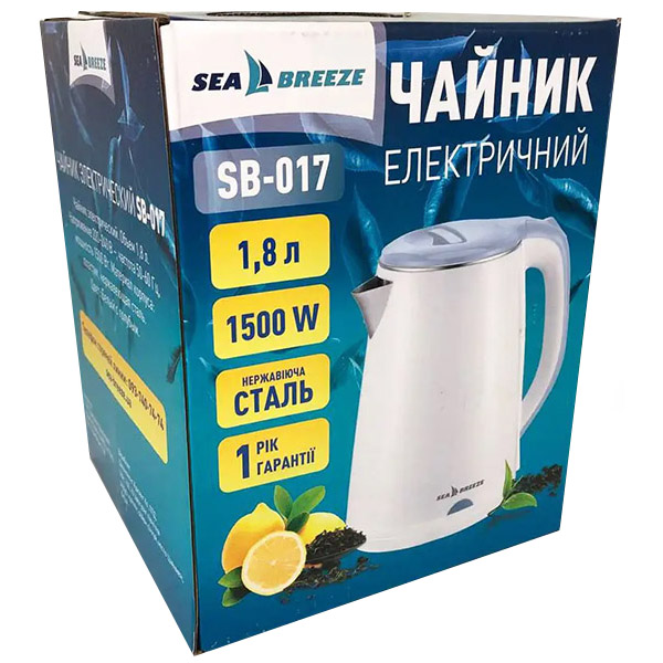 Електрочайник SEA BREEZE SB-017 Матеріал корпуса пластик