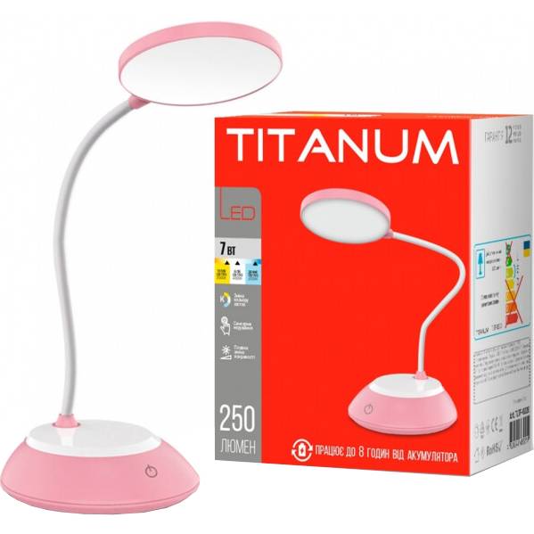 Настольная лампа TITANUM LED DC3 TLTF-022P Pink (26845 Тип LED