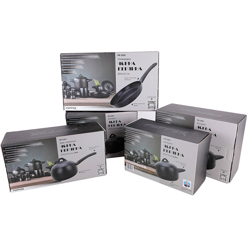 Сковорода PEPPER Black Pearl 24 см Black (PR-2202) Тип класична