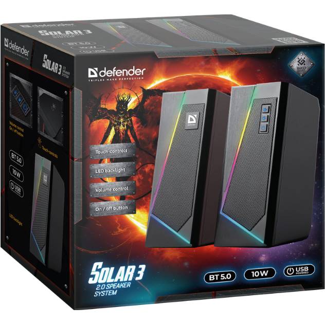Колонки DEFENDER Solar 3 2.0 (65103) Мощность колонок 10