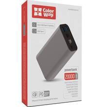 Powerbank COLORWAY 20000 mAh Full Gray (CW-PB200LPH3GR-PDD)