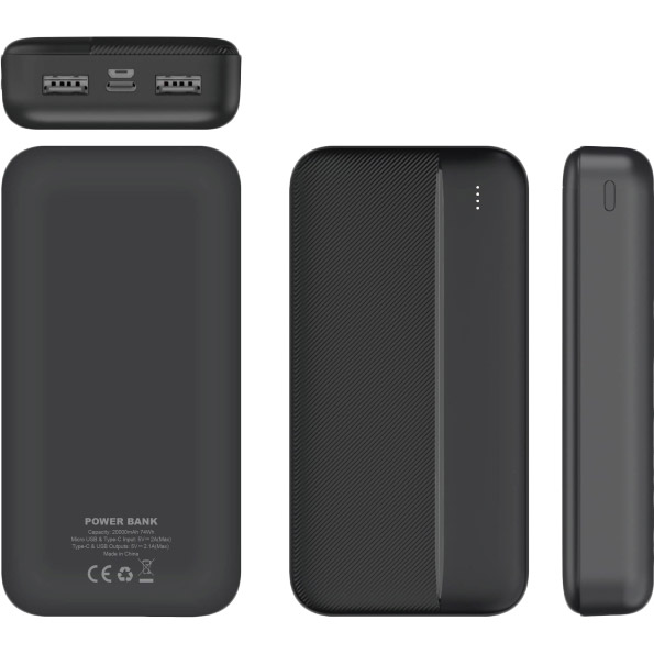 Powerbank BERGAMO VIM 20000 mAh Black (112BP-01) Ємність 20000