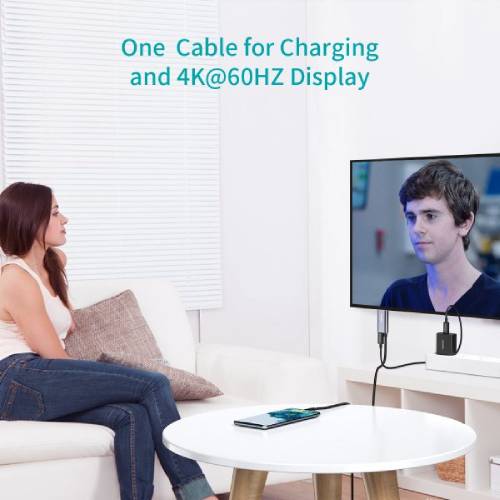 Кабель CHOETECH USB-C - HDMI XCH-M180GY Коннекторы папа-мама