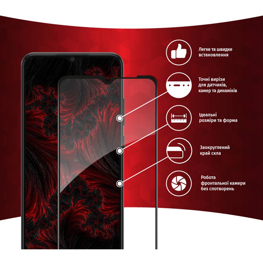 Защитное стекло Intaleo Full Glue для Samsung Galaxy A03 Black (1283126521638) Тип стекло