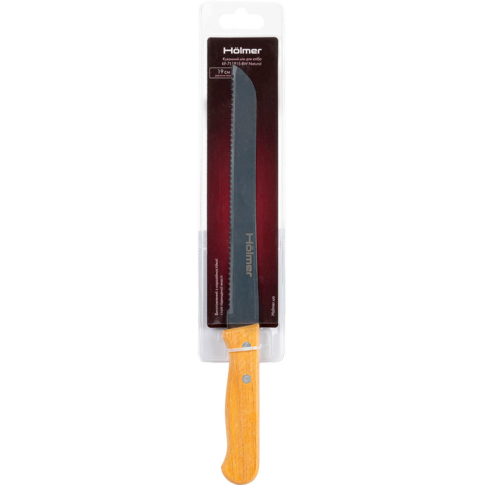 Ніж для хліба HOLMER Natural 19 см (KF-711915-BW) Заточка одностороння