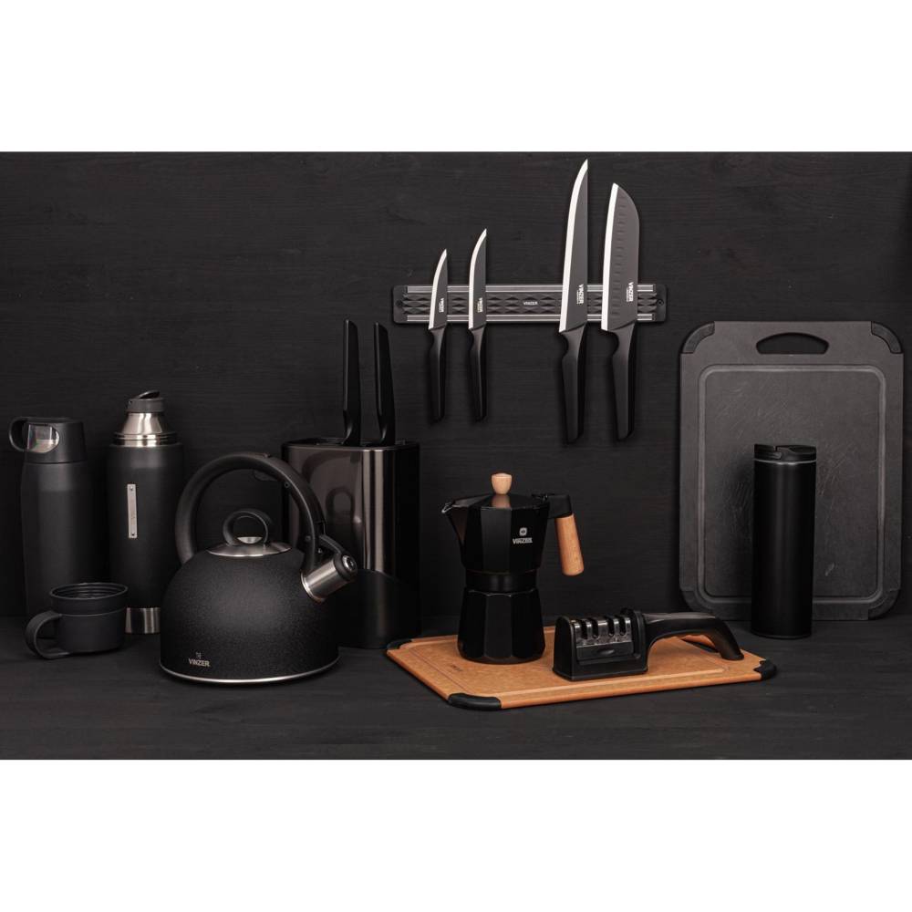 Нож для овощей VINZER Geometry Nero line 9 см (50299) Основные ножи для овощей/фруктов/чистки