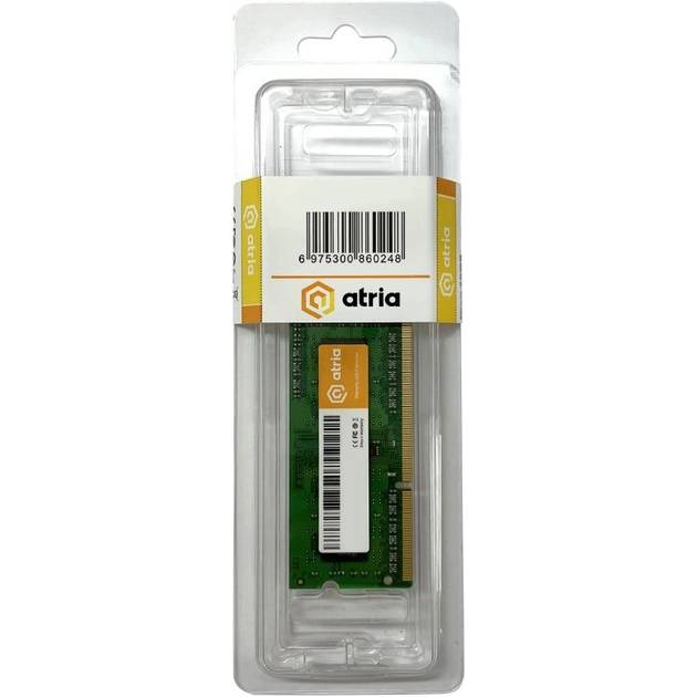 Модуль пам'яті ATRIA 4Gb DDR3 1600MHz SO-DIMM (UAT31600CL11SLK1/4) Тип DDR3