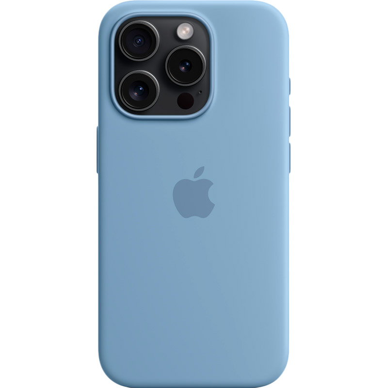 Чехол APPLE для iPhone 15 Pro Silicone Case with MagSafe Winter Blue (MT1L3ZM/A) Цвет голубой