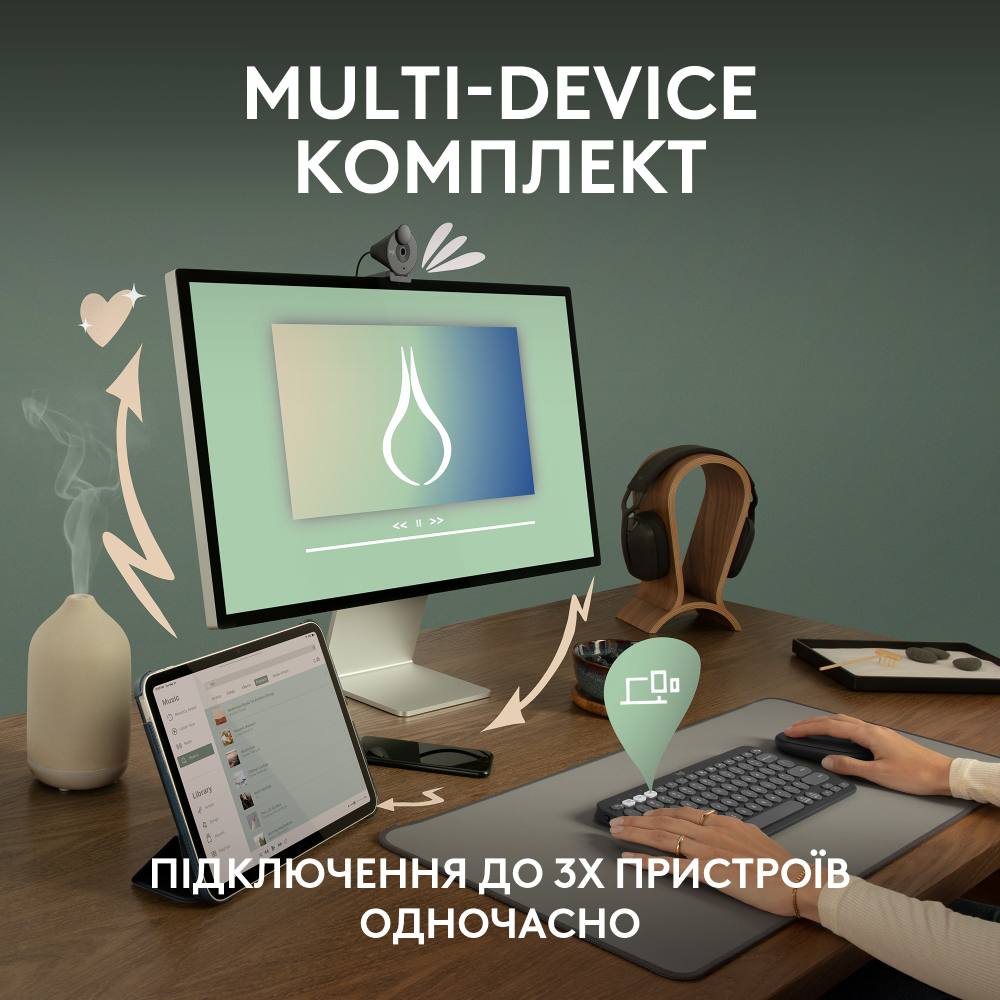 Комплект LOGITECH Pebble 2 Combo White (L920-012240) Клас мультимедійна