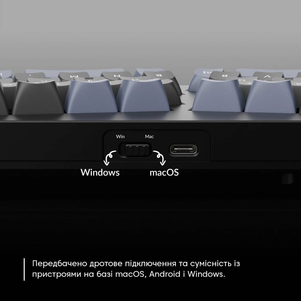 Внешний вид Клавиатура KEYCHRON Q8 Gateron G PRO Red RGB Blue (Q8O1_KEYCHRON)