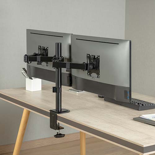 Кронштейн HiSmart для двух мониторов 17-32" Black (HS082406) Конструкция 3 степени свободы
