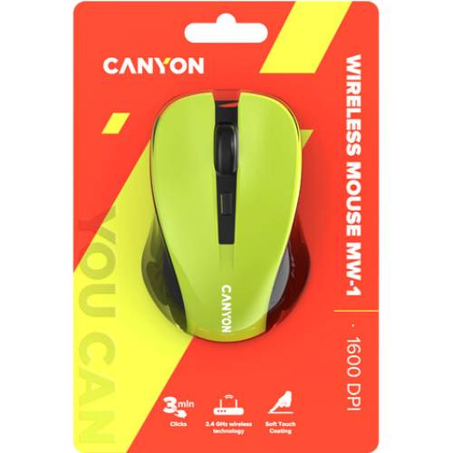 Замовити Миша CANYON MW-1 Wireless Yellow (CNE-CMSW1Y)