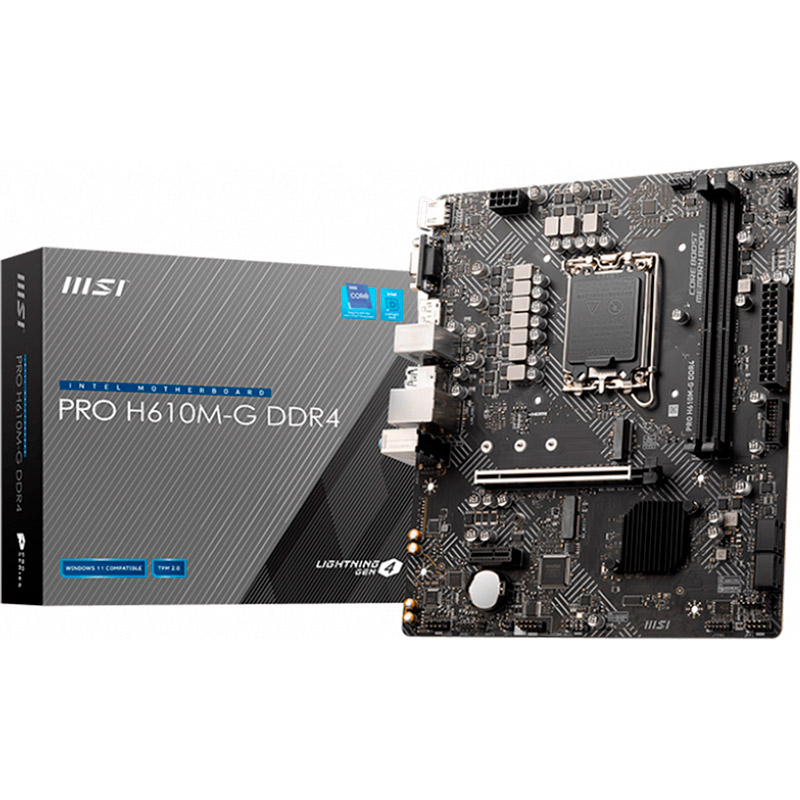 Материнська плата MSI PRO H610M-G DDR4 Чіпсет Intel H610