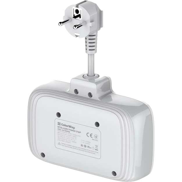 Мережевий фільтр COLORWAY 2 розетки + 4xUSB 0,025м 10А White (CW-CHE24PDW) Тип вилки євровилка із заземленням (Тип F)