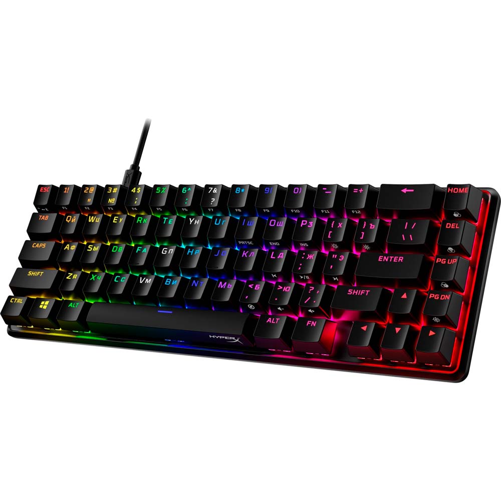 Клавіатура HyperX Alloy Origins 65 Red USB RGB ENG/RU Black (4P5D6AX) Клас ігрова