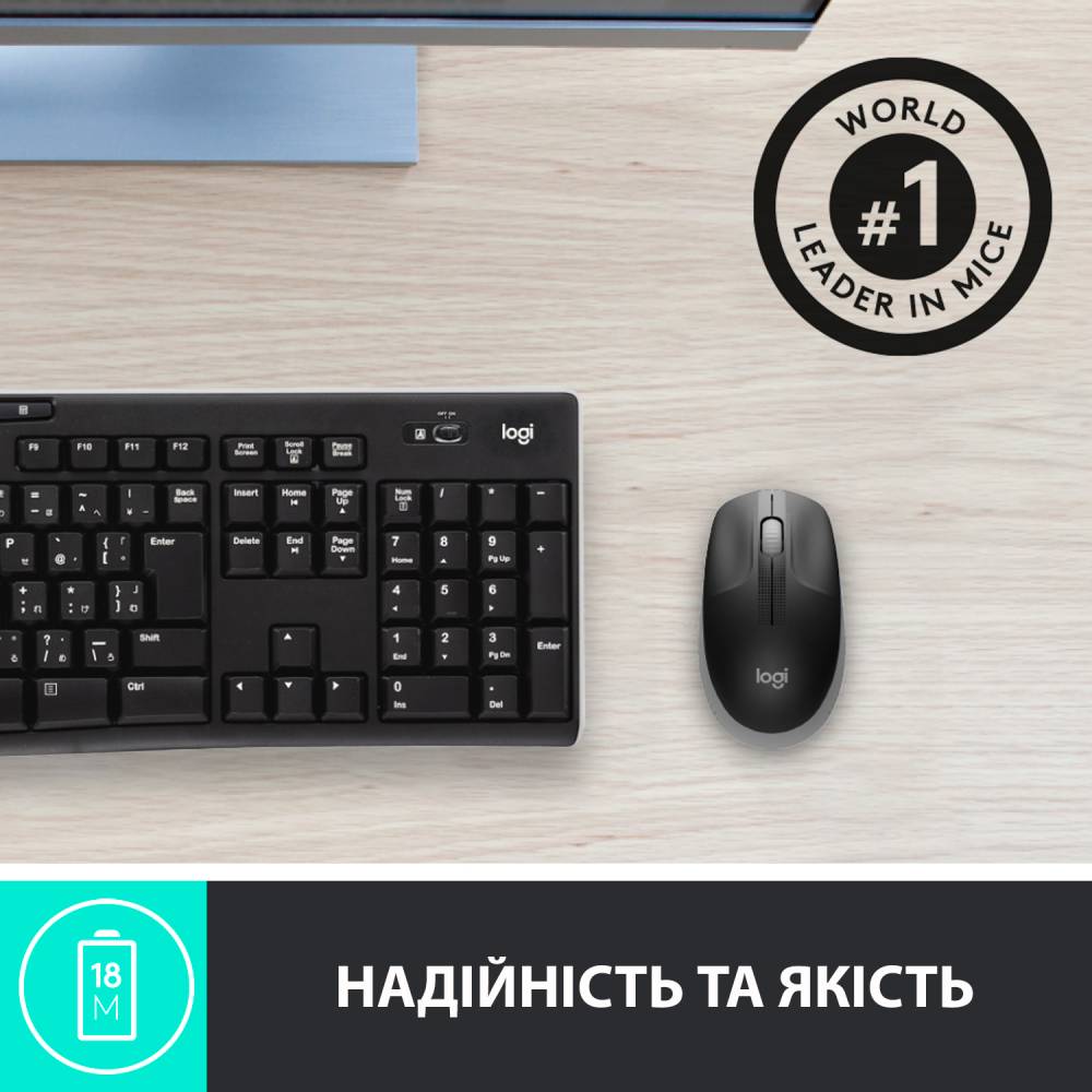 Мышь LOGITECH M190 Full Size Wireless Grey (L910-005906) Тип сенсора оптический