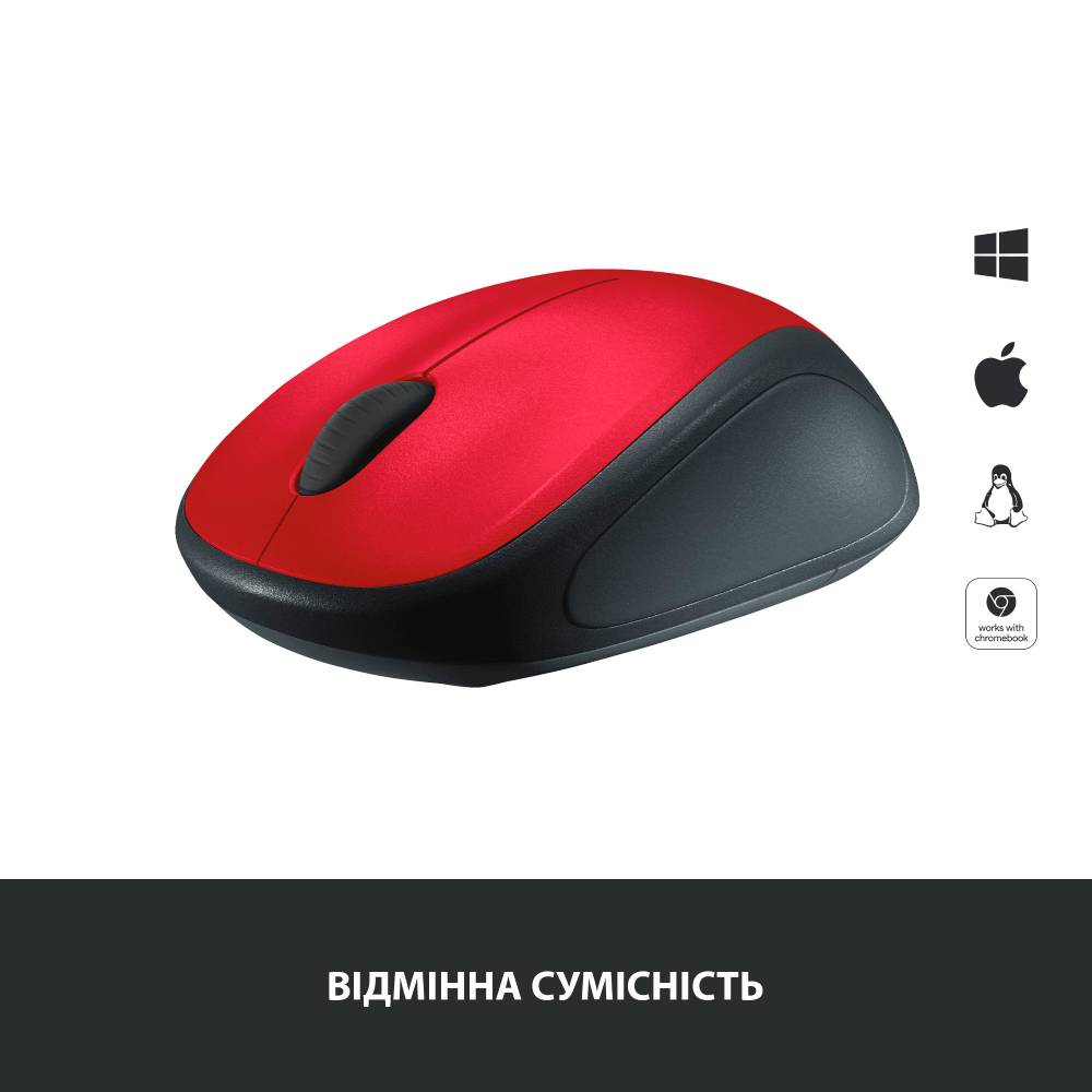 Миша LOGITECH M235 Red Бездротове підключення RF