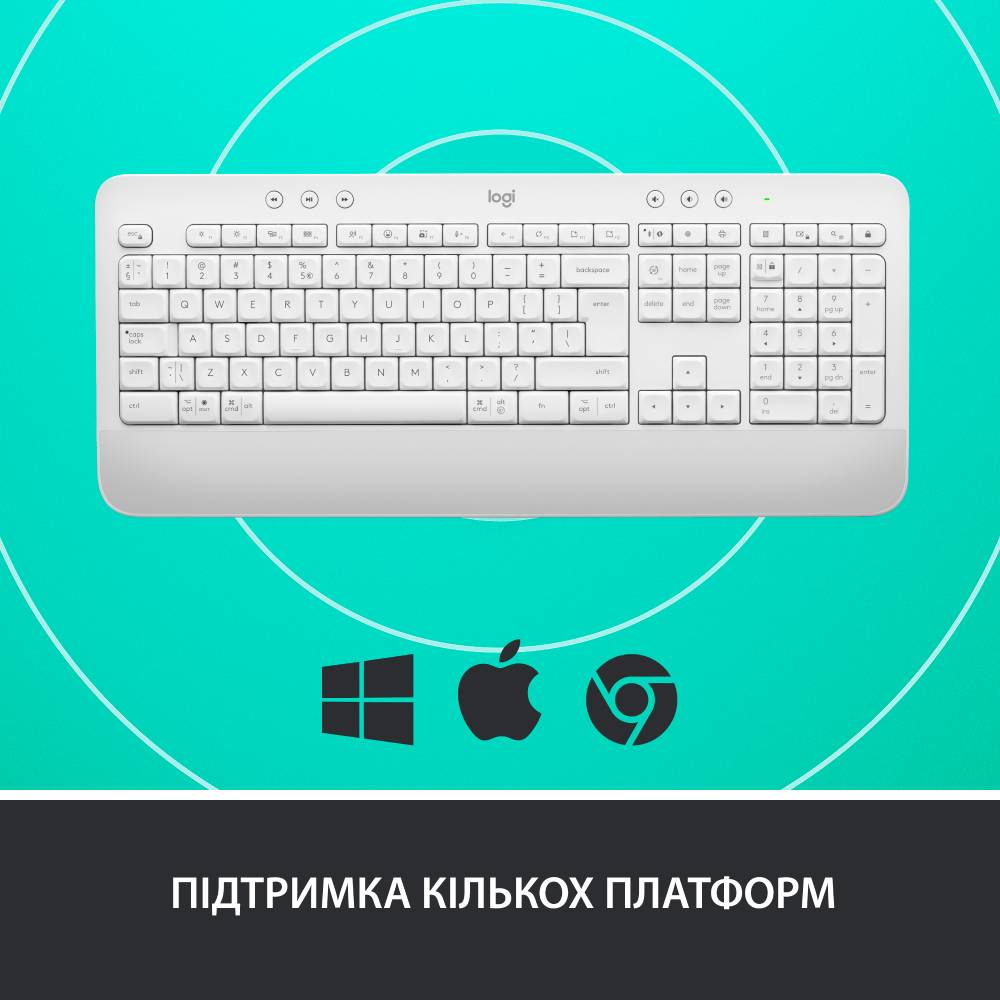 Клавиатура LOGITECH Signature K650 White (920-010977) Подключение беспроводное