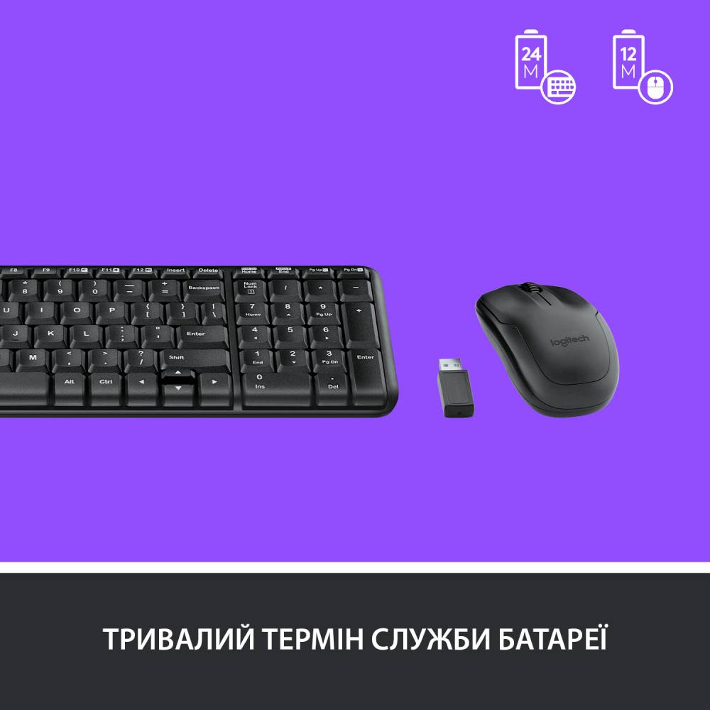 Комплект Logitech Wireless Combo MK220 UA (920-003168) Підключення бездротове