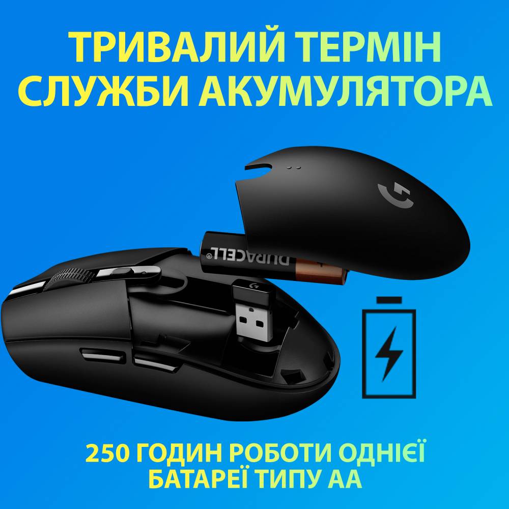 Миша Logitech G305 Wireless Blue (L910-006014) Тип сенсора оптичний