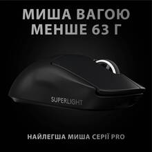 Миша LOGITECH PRO X SUPERLIGHT Wireless Gaming Black (910-005880)