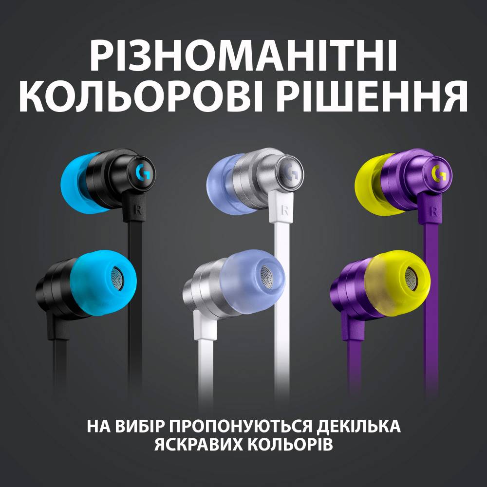 Фото Гарнітура Logitech G333 Gaming Earphones White (981-000930)