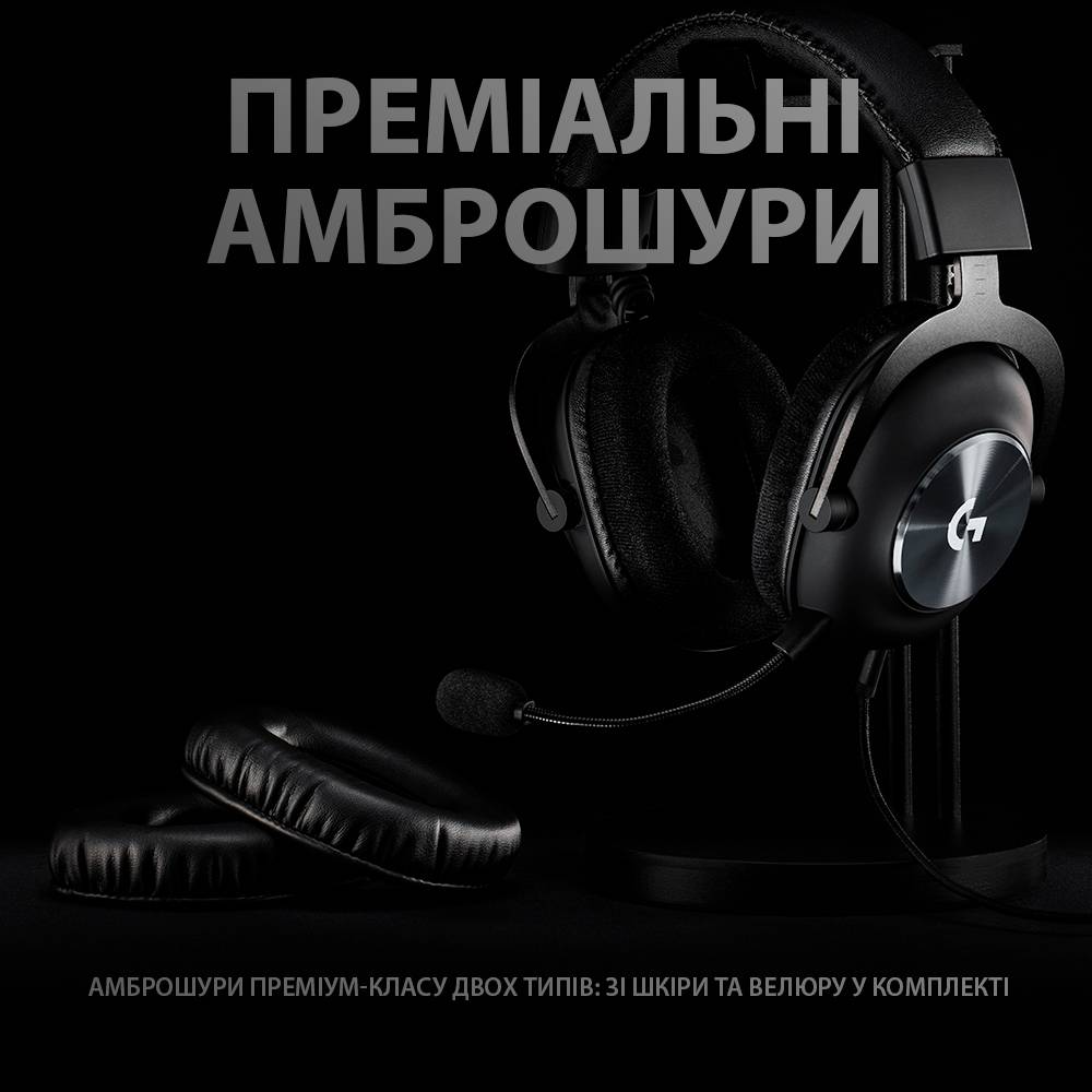 Зовнішній вигляд Гарнітура Logitech G PRO X Gaming Headset Black (L981-000818)