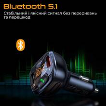 FM-трансмиттер Promate SmarTune-4 USB QC3.0/USB OTG/microSD Black (smartune-4.black)