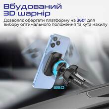 Автотримач Promate VentMag-L Black (ventmag-l.black)