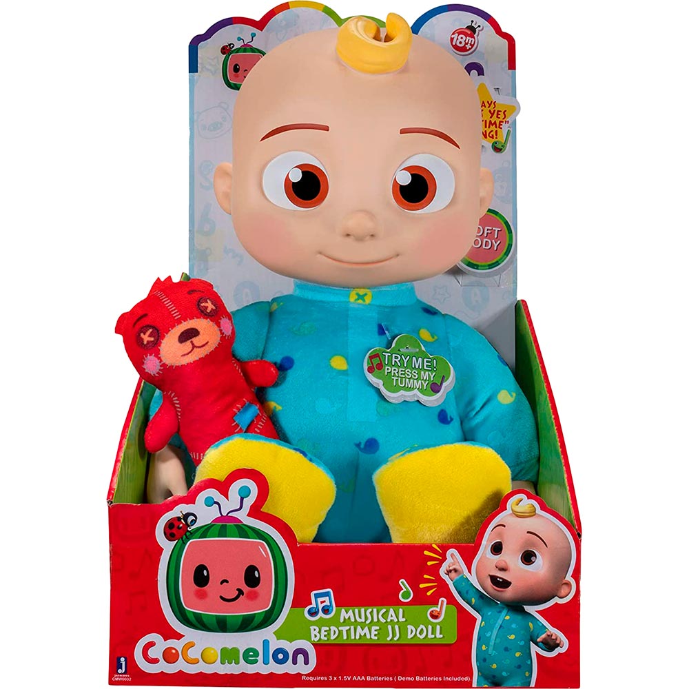 Мягкая игрушка COCOMELON Roto Plush Bedtime JJ Doll Джей Джей со звуком (CMW0016) Эффекты звук