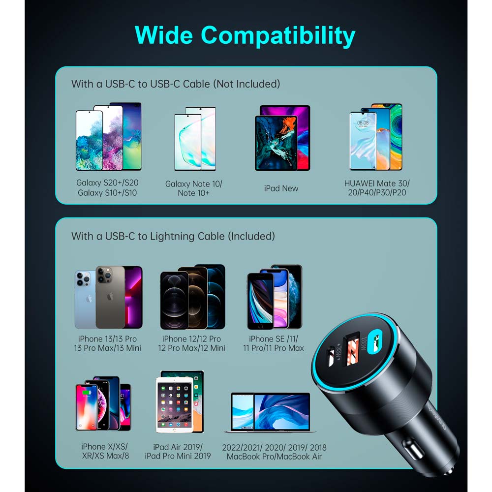 Автомобильное зарядное устройство CHOETECH TC0011-BK Black Выходной разъем USB Type-C