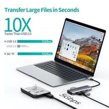 Док-станция CHOETECH USB-C 7-в-1 Grey (HUB-M19-GY)