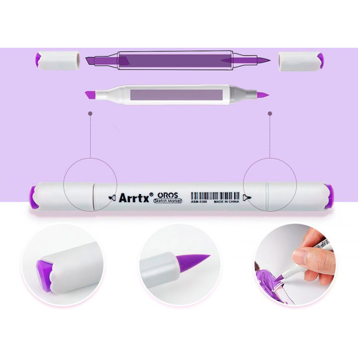 Покупка Спиртові маркери ARRTX Oros ASM-03-ACS1-02 12 кольорів (LC302789)