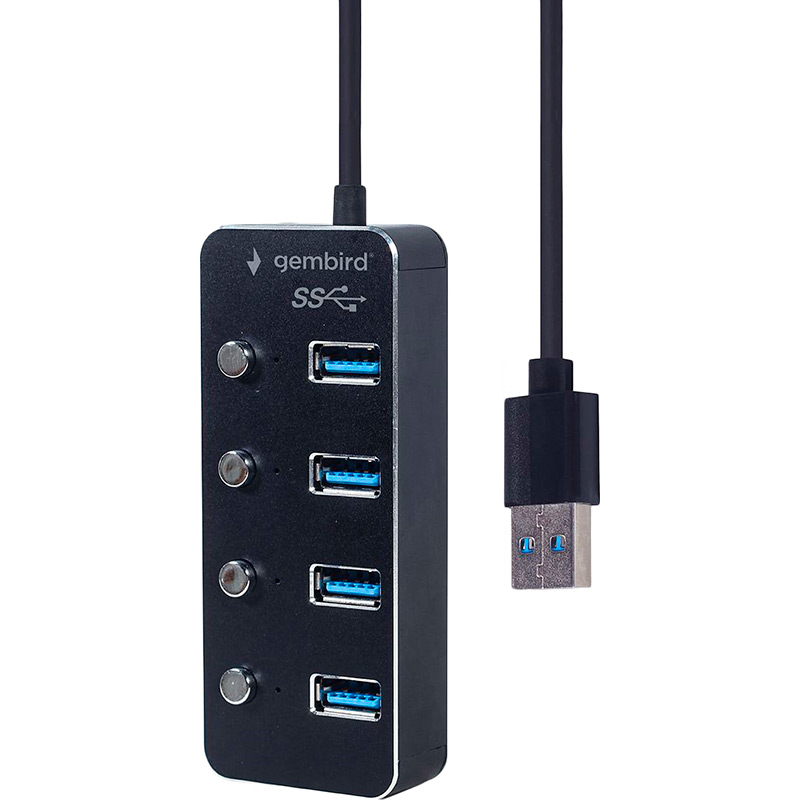 USB-хаб GEMBIRD UHB-U3P4P-01 Black Интерфейс подключения USB Type-A