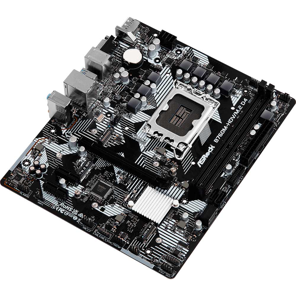 Материнская плата ASROCK B760M-HDV/M.2 D4 Поддерживаемые процессоры Intel Core 13, 12-го поколения под сокет LGA1700