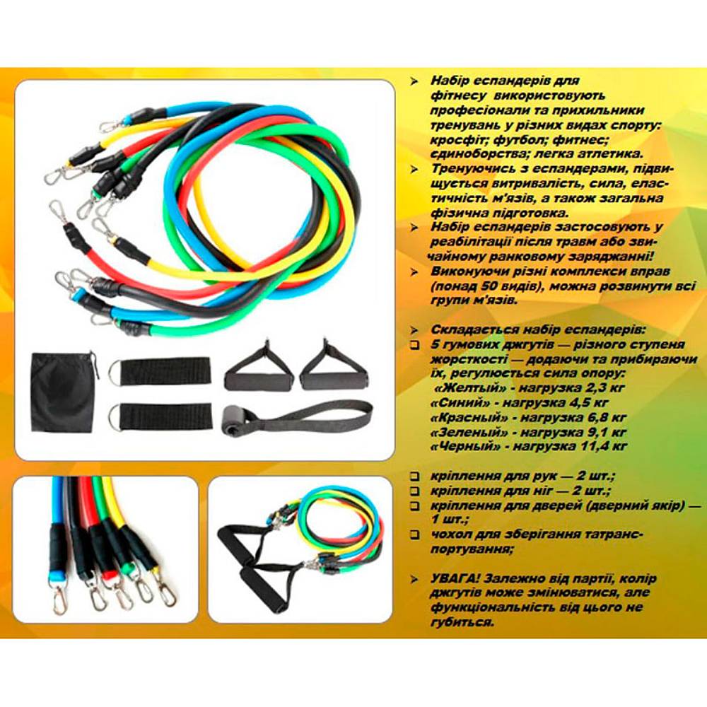 Набор эспандеров X-TREME 5 шт (117260) Вес 0.46