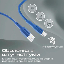 Кабель PROMATE USB-A - USB-C (xcord-ac.navy)