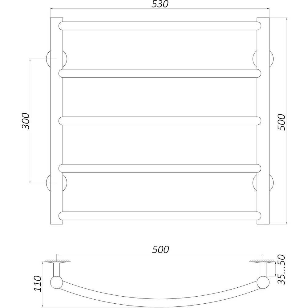 Сушка для рушників UNIO LD ER 500-500-5 (РН019174) Управління температурою з терморегулятором