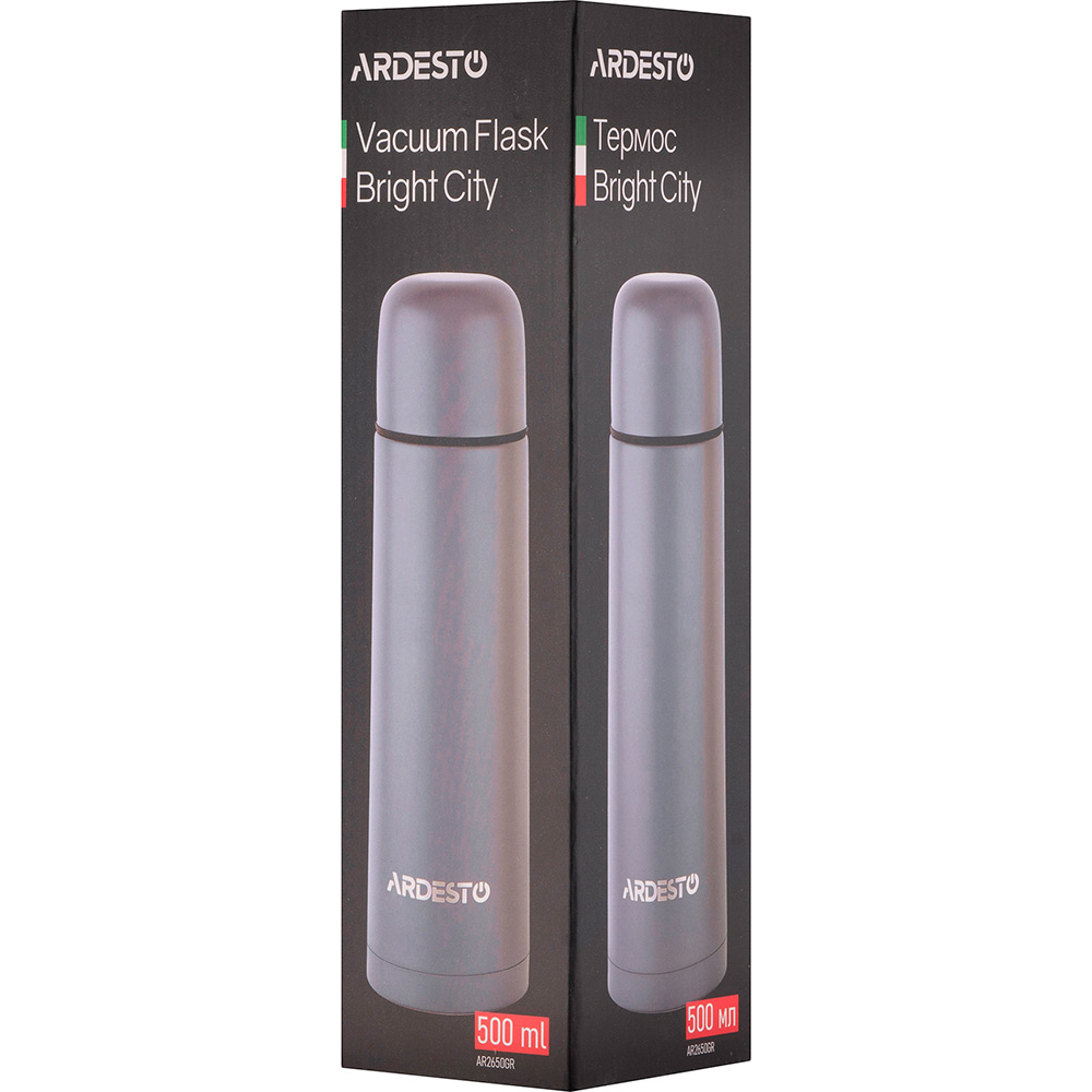 Термос ARDESTO Bright City 500 мл Grey (AR2650GR) Объем 0.5