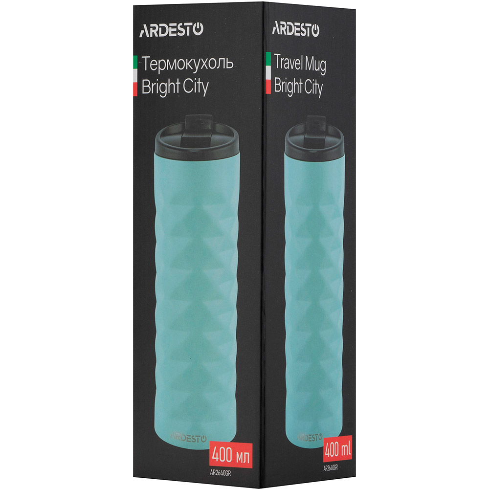 Термокружка ARDESTO Bright City 400 мл Green (AR2640GR) Объем 0.4